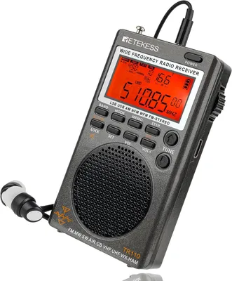 Obrázek produktu pro Retekess TR110 Přenosné digitální rádio, krátkovlnná funkce BBS, FM MW Air Band Worldwide, časovač vypnutí, externí anténa, pro výlety do přírody