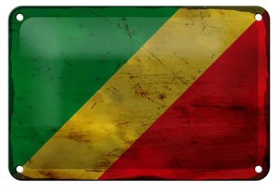 Produktbild von Blechschild Flagge Kongo 18x12cm Flag of the Congo Rost