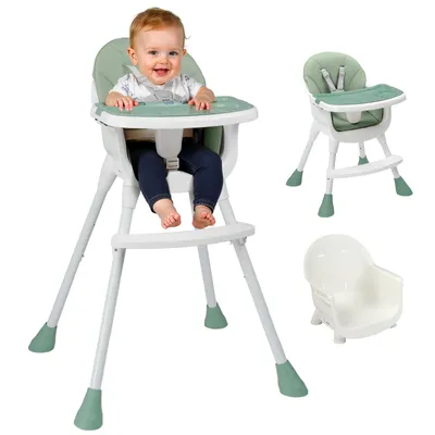 Produktbild von FCH Hochstuhl Baby, Babyhochstuhl, Kinderstuhl, , Abnehmbares Tablett, Sicherheitsgurt, Esszimmerstuhl，Einstellbare Höhe，Grün