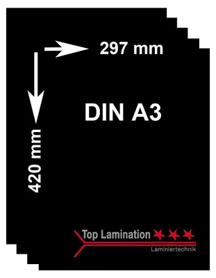 Produktbild von 100 Blatt schwarz 120 g/m² A3 (297x420mm) Tonpapier bedruckbar Farbpapier Premium