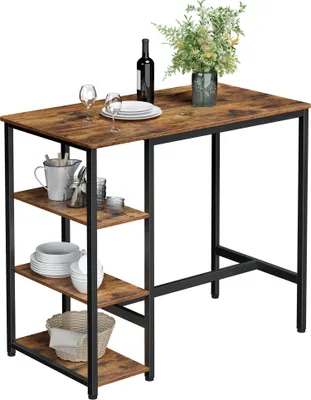 Produktbild von VASAGLE Bartisch mit 3 Regalablagen 109x60x100 cm Stehtisch Küchentischstabiles