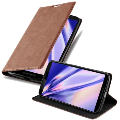 Produktbild von Cadorabo Hülle für Motorola Google NEXUS 6 Schutz Hülle in Braun Handyhülle Etui Case Cover Magnetverschluss