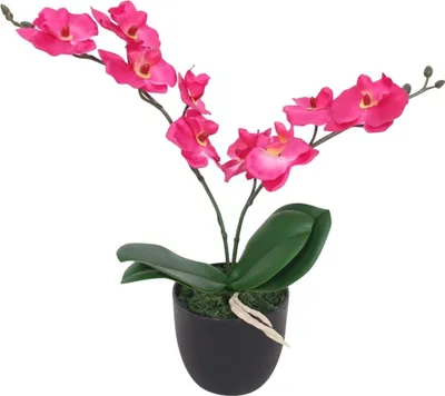 Image de Plante artificielle avec pot Orchidée 30 cm Rouge