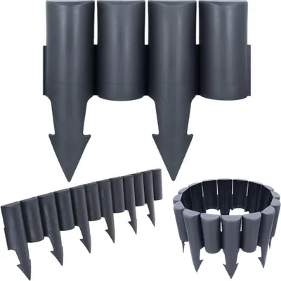 Produktbild von Vilde  Palisade Gartenzaun Umrandung für Rasenbeete Umrandung Graphit 25 cm