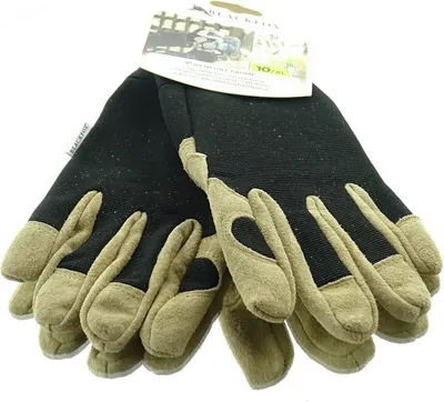 Produktbild von BLACKFOX® Garten - Handschuhe Handflächen-Verstärkung Schwarz & Braun Größe 10/XL