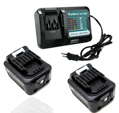 2er Set 12V 4,0Ah Akku + Ladegerät für Makita Werkzeuge