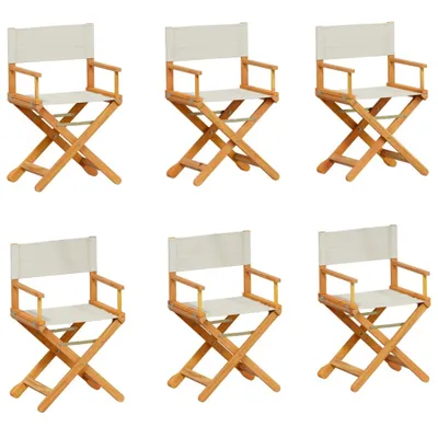Image de Chaises de jardin pliantes 6 pcs. Tissu blanc crème