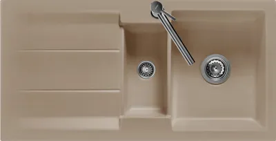 Produktbild von Spüle KeraDomo GENEA 100 in FANGO mit Handbetätigung / Einbauspüle