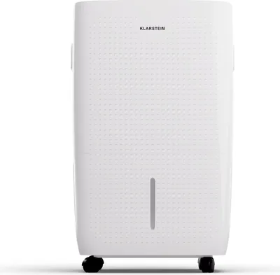 A white dehumidifier is shown against a white background.