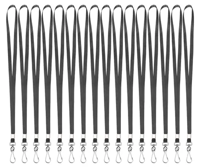 100 Schlüsselbänder Nylon mit Clip, 44 x 1 cm, schwarz