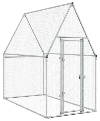 Obrázek produktu pro vidaXL Klec pro kuřata stříbrná 200x100x190 cm Pozinkovaná ocel