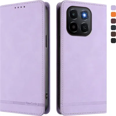 Image de Etui pour Honor X6C, étui rétro en cuirPolyuréthaneavec support et fentes pour cartes Violet