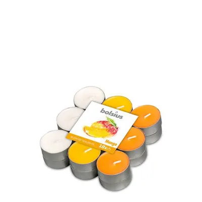 Produktbild von Bolsius Duft-Teel.Alu 3-farb.4h Mango 18 Stück