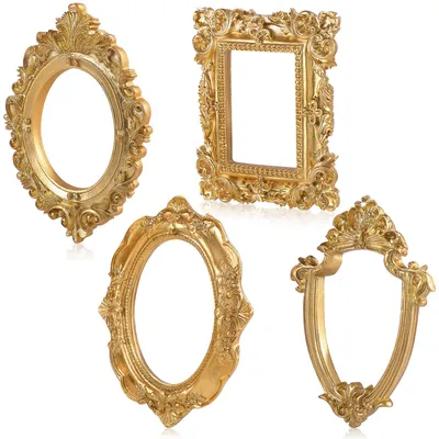Productafbeelding van Mini fotolijstjes - set van 4 - vintage design - voor fotoboxen en decoratie - retro fotolijstjes