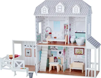 Obrázek produktu pro Olivia's Little World Velký domeček pro panenky Dreamland Dřevěný domeček pro panenky 2,9 stopy se 14 doplňky pro panenky TD-12901A