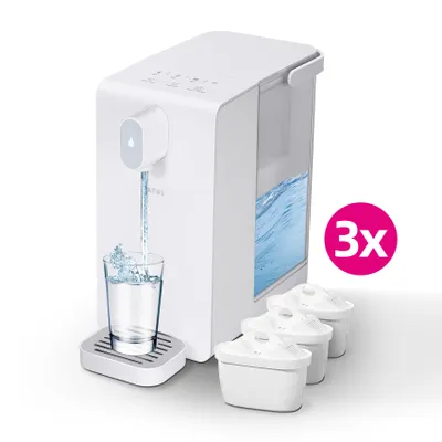 Produktbild von WATUS Heißwasserspender, Instant-Wasserspender mit Filterung und Heizung 3.4L, Enthält 3 Filterpatronen. Geeignete BRITA Wasserfilter