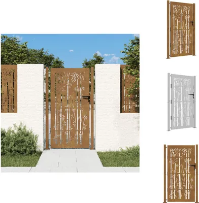 Produktbild von vidaXL Gartentor 105x205 cm Cortenstahl Bambus-Design -  Gartentore