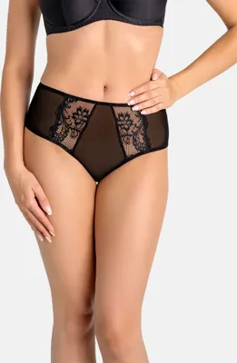 Produktbild von Teyli Hohe Taille Slip mit floraler Spitze Estel Female 3102 schwarz 3XL