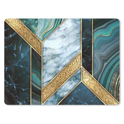 Produktbild von MuchoWow® Mauspad Mousepad Marmor - Mosaik - Gold 23x19 cm - Mousepads - Maus Mat - Pad - Mausunterlage - Schreibtischunterlage - Mauspad