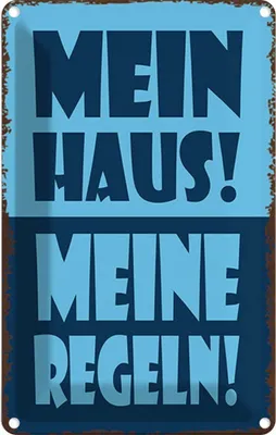Produktbild von vianmo Blechschild 30x20 cm mein Haus meine Regeln Dekoration Spruch Zitat