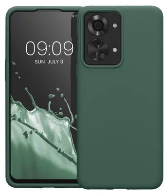 Produktbild von kwmobile Handyhülle für OnePlus Nord 2T 5G Hülle - Case Silikon - Kabelloses Laden - Schutzhülle Cover in Tannengrün
