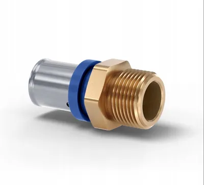 Obrázek produktu pro Pipelife Radopress PEX Übergang 32mm x 1" AG Pressfitting Messing | TH/U Profil