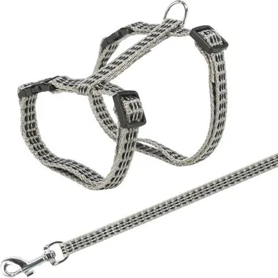 Produktbild von Reflektierendes Katzengeschirr mit Leine – Nylon, Größe 22-42 cm