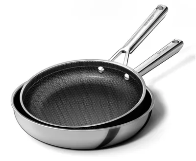 Obrázek produktu pro Sada dvou pánví, 24 a 28 cm, nerezová ocel, keramický povrch DiamondTitan, nepřilnavý, vhodná pro indukční vařiče, všechny typy sporáků, ergonomická rukojeť, vhodná do myčky