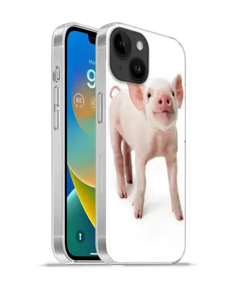 Produktbild von MuchoWow® Handyhülle Schutzhülle Hülle für Apple iPhone 14 - Softcase Schwein - Tiere - Weiß Silikon Softcase Handy Hülle - Mobiltelefonhülle