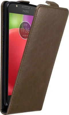 Obrázok produktu pre Cadorabo puzdro pre Motorola MOTO E4 ochranný kryt v hnedej farbe Flipové puzdro na mobilný telefón Puzdro Kryt