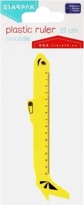 Produktbild von 15 cm Kunststoff Lineal mit Flugzeug-Motiv und abgerundeten Enden für Kinder