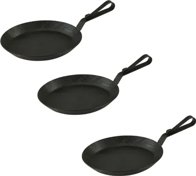 Produktbild von Servierpfanne aus Schmiedeeisen mit gebogenem Hakenstiel Ø 24 cm 3 Stück