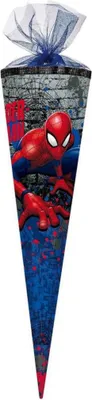 Immagine prodotto di Cono scuola "Spider-Man 2018" esagonale da 85 cm per ragazzi con chiusura in tulle/bordo in tessuto