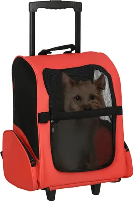 Zdjęcie produktu dla Pawhut PawHut wózek dla psa - torba transportowa - wózek plecakowy 2 w 1 - czerwony + czarny - 42 x 25 x 55 cm