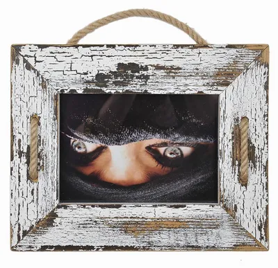 Immagine prodotto di Mein Landhaus cornice Singel 13x18 cm Dirty Snow bianco-nero in legno riciclato con corda