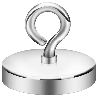 Productafbeelding van Angelmagneet, neodymium, 90 mm, zilver, trekkracht 450 kg