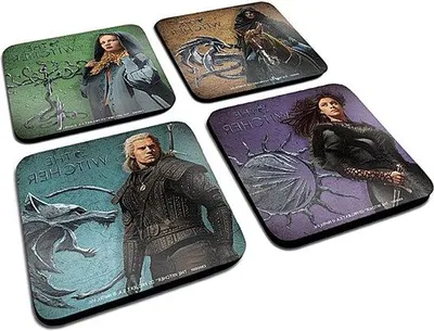 Immagine prodotto di Famanu Set di 4 sottobicchieri - Merchandising ufficiale - 10 x 10 cm