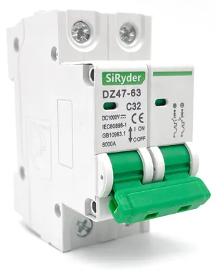 Image de Disjoncteur DC 1000V, 2 pôles, interrupteur automatique 32A