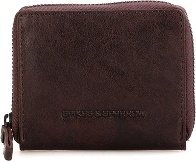 Image de SPIKES & SPARROW Cuir porte-monnaie Bronco Wallet RFID Dark Brown marron foncé