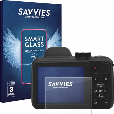 Produktbild von 3x Savvies Schutzglas Folie für Kodak Pixpro AZ405 9H Panzer Schutzfolie Glas Displayschutz klar transparent
