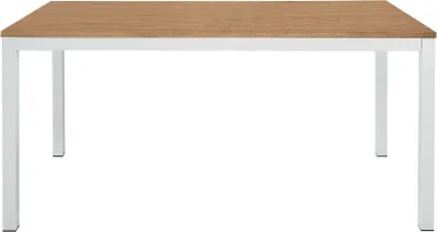 Immagine prodotto di Milani Home - tavolo da pranzo allungabile 120-170 x 80 cm, rovere naturale, struttura bianca, piano in legno