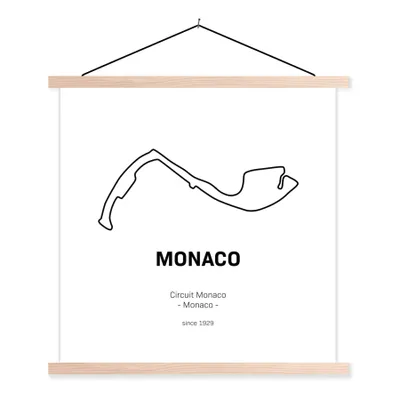 Produktbild von MuchoWow® Textilposter F1 - Monaco - Rennstrecke 120x120 cm mit holzfarbenen Rahmen - Textil-Poster