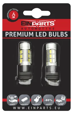 Obrázek produktu pro Einparts LED žárovky 3157, 3057, P27/7 W do automobilů, 9–16 V, bílá a oranžová