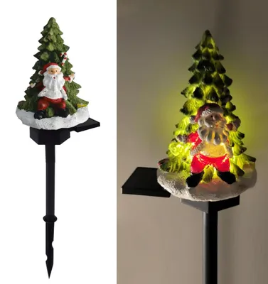 Solar-Santa-Claus-Baum-Stehleuchte, Weihnachtsdeko, 44x8x14cm