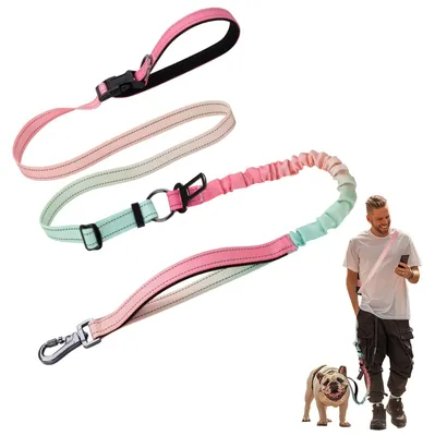 Imagen del producto de Omgoods: Correa para perros manos libres, ajustable, con detalles reflectantes