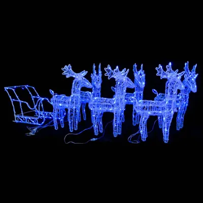 Productafbeelding van The Living Store: Sled van rendierenhout, kerstdecoratie, 320 LED's, acryl