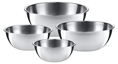 Produktbild von Gourmet-Schüssel-Set 4-teilig, Edelstahlschüsseln für die Küche, Rührschüssel, Salatschüssel, Servierschüssel, stapelbar