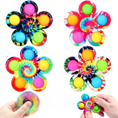 Produktbild von Fidget Spinner Pop Toy Set, 4 Stück, Multifunktionales Spielzeug, Stressabbau, Für Kinder