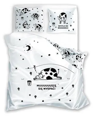 Immagine prodotto di Biancheria da letto, biancheria da letto in cotone per adolescenti, divertente 140x200 001 Mucca