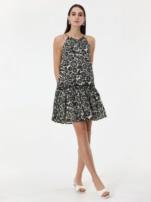 Produktbild von Orsay Schwarzes, gemustertes, knielanges Damenkleid 34